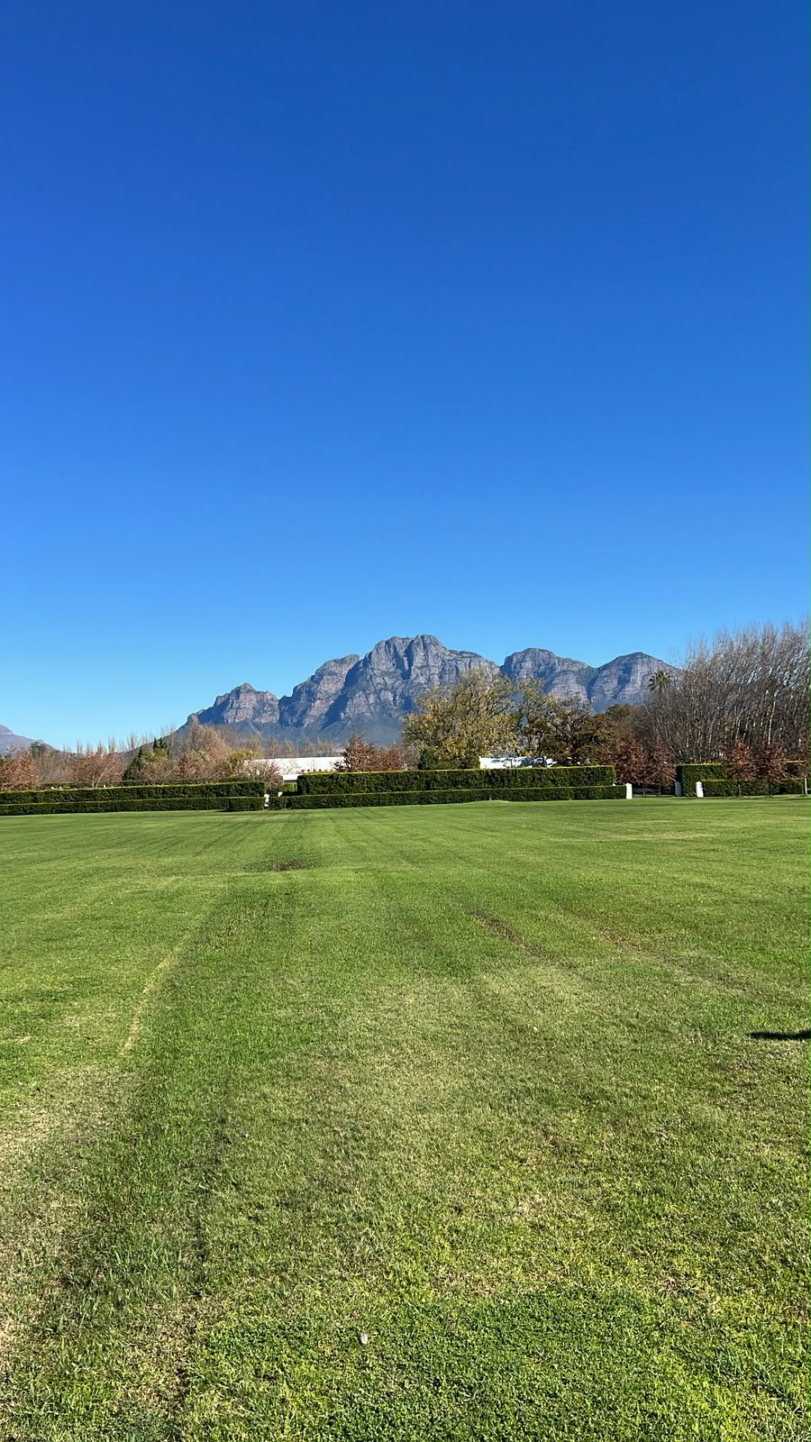 The lawns and mountains at La Paris Estate